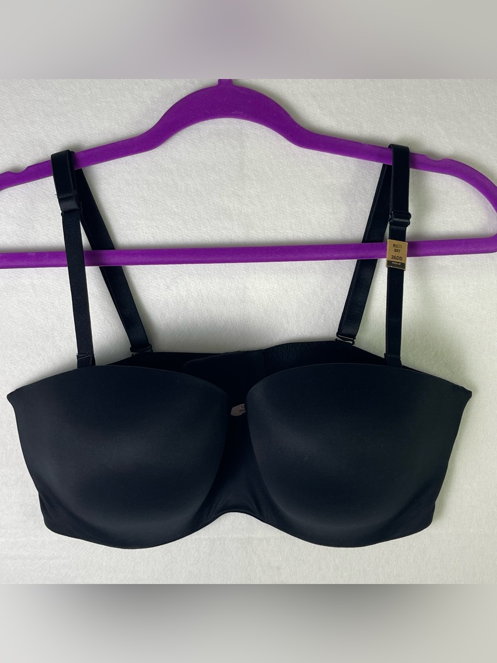 VS Body By Victoria Strapless Multiway Push Up 36DD Lined Black Bra - NWT